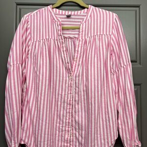 Old Navy Pink and White Striped Blouse